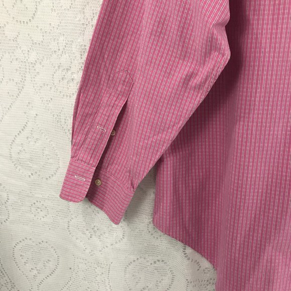 Ralph Lauren Mens Pink Mini Plaid Button Up Shirt XL - Picture 6 of 8